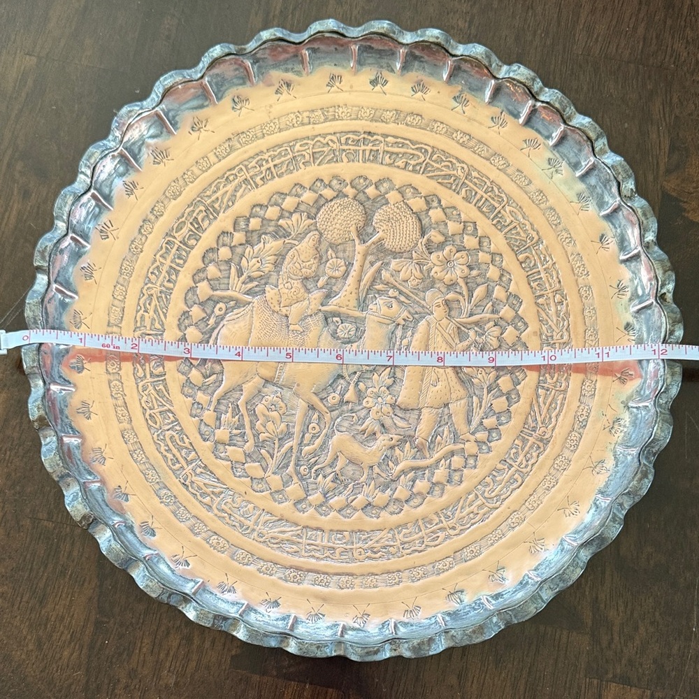 Antique Engraved Copper Art Plate - Picture 4 of 9